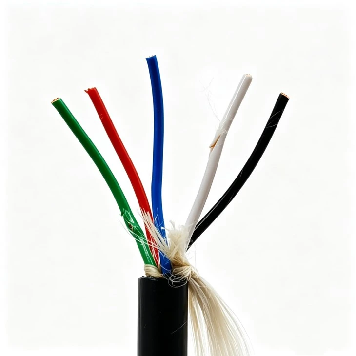 Flexible Double-layer TPU Cable 5*1mm ² Bare Copper Conductor TPEE Insulated LCP Tensile Braided For Underwater ROV Power Cable high quality